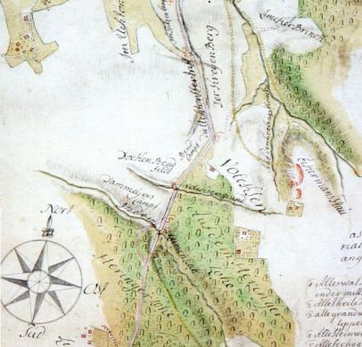 Alte Karte von 1755, Staatsarchiv Marburg